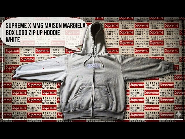 Supreme X MM6 Maison Margiella Box Logo Zip Up Hoodie White - YouTube