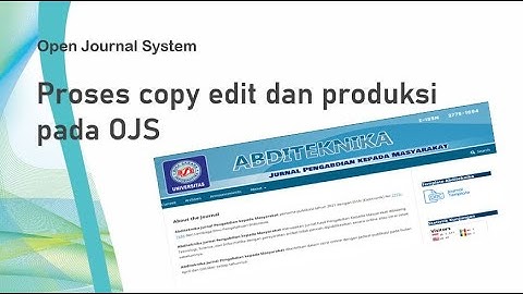 Proses copy edit dan produksi pada OJS