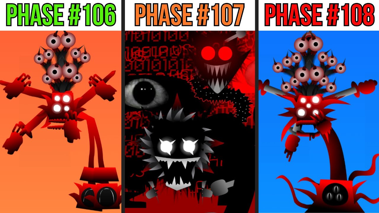 Phase 106 VS Phase 107 VS Phase 108 in Incredibox Sprunki