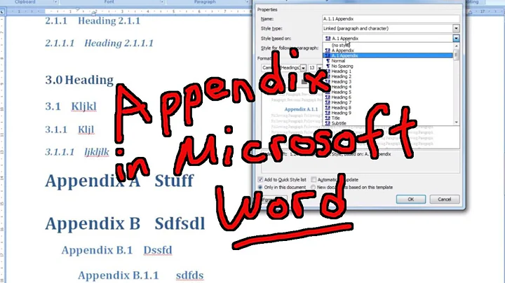 Automated Appendix in Microsoft Word