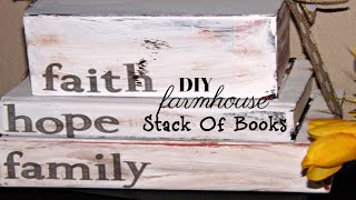 DIY Farmhouse Stack Of Books | Dollar Tree | Thrifted Craft