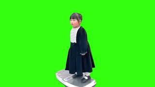 Funny vibrate little girl Green Screen