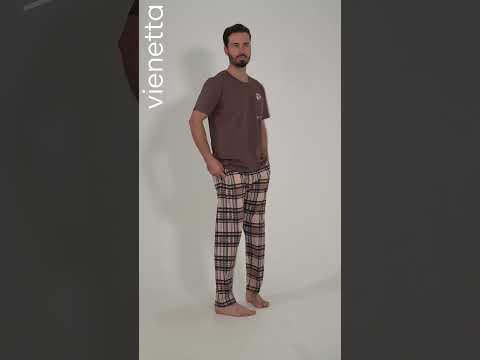 Купить Бавовняний домашній костюм (футболка + штани) VIENETTA MAN 6030215505 в Украина в Lingerie.ua - Одяг для дому та відпочинку, Відео 1