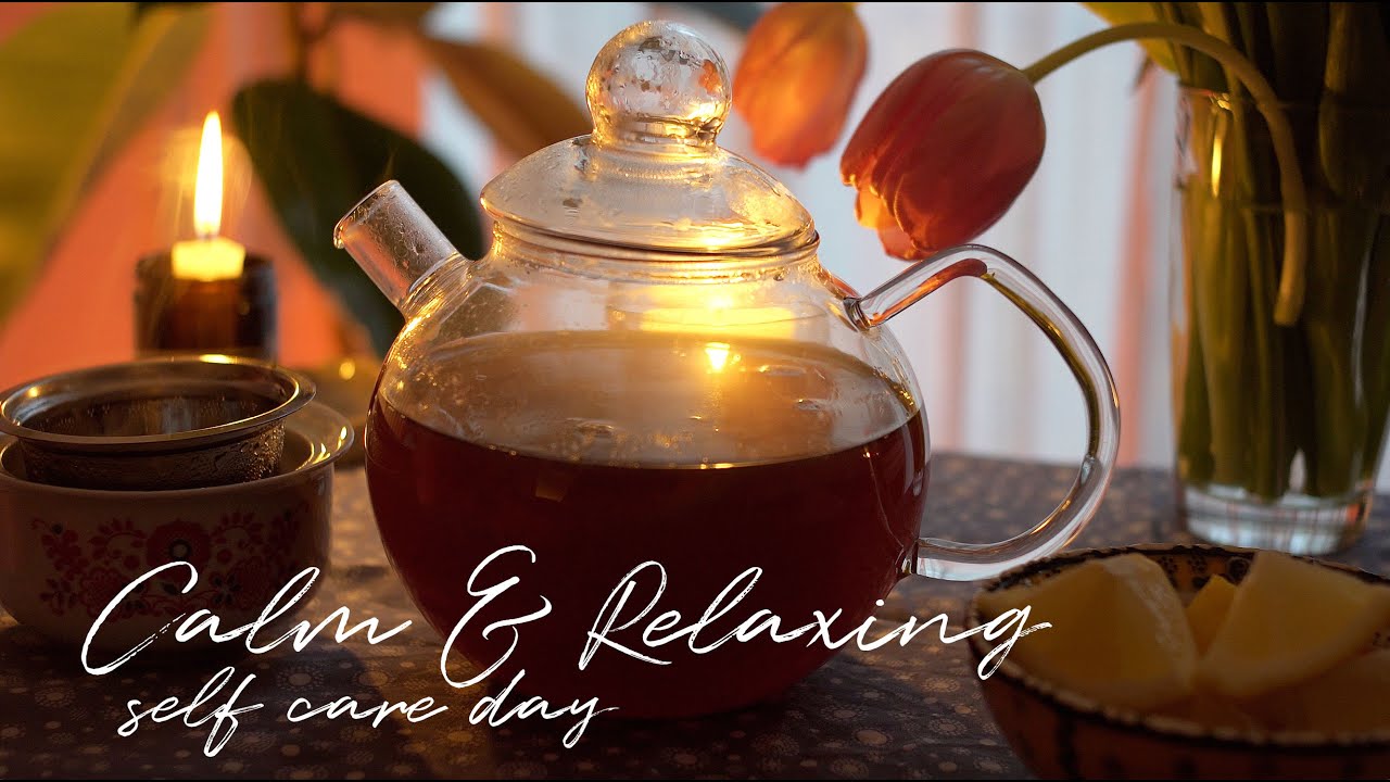 Calm and Relaxing Day at Home - Baking Vegan Carrot Cake, Knitting a Coaster - Silent Vlog