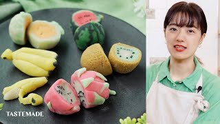 【電子レンジで簡単和菓子】フルーツ練り切りの作り方【きゅうりめし】/How to Make Nerikiri ( Japansese Wagashi )