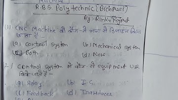 MCQ for CNC Machines and Automation for Mechanical 6 sem By Rinku Rajput