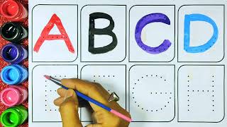 Collection of uppercase & lowercase alphabet dotted lines, ABCD alphabet writing, alphabet song A -Z