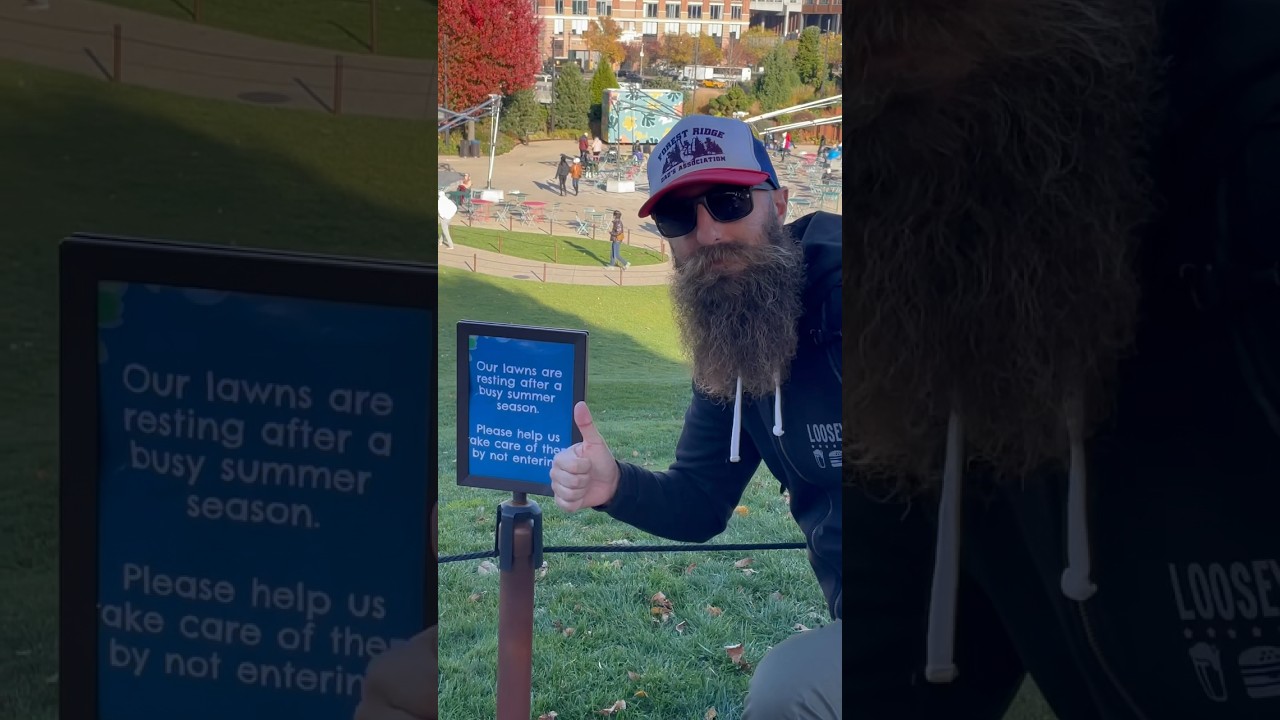 Keep off the freakin grass on Little Island in NYC