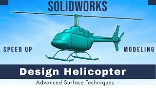 Helicopter Modeling in SolidWorks (Full Process Time-Lapse) | Surface Design