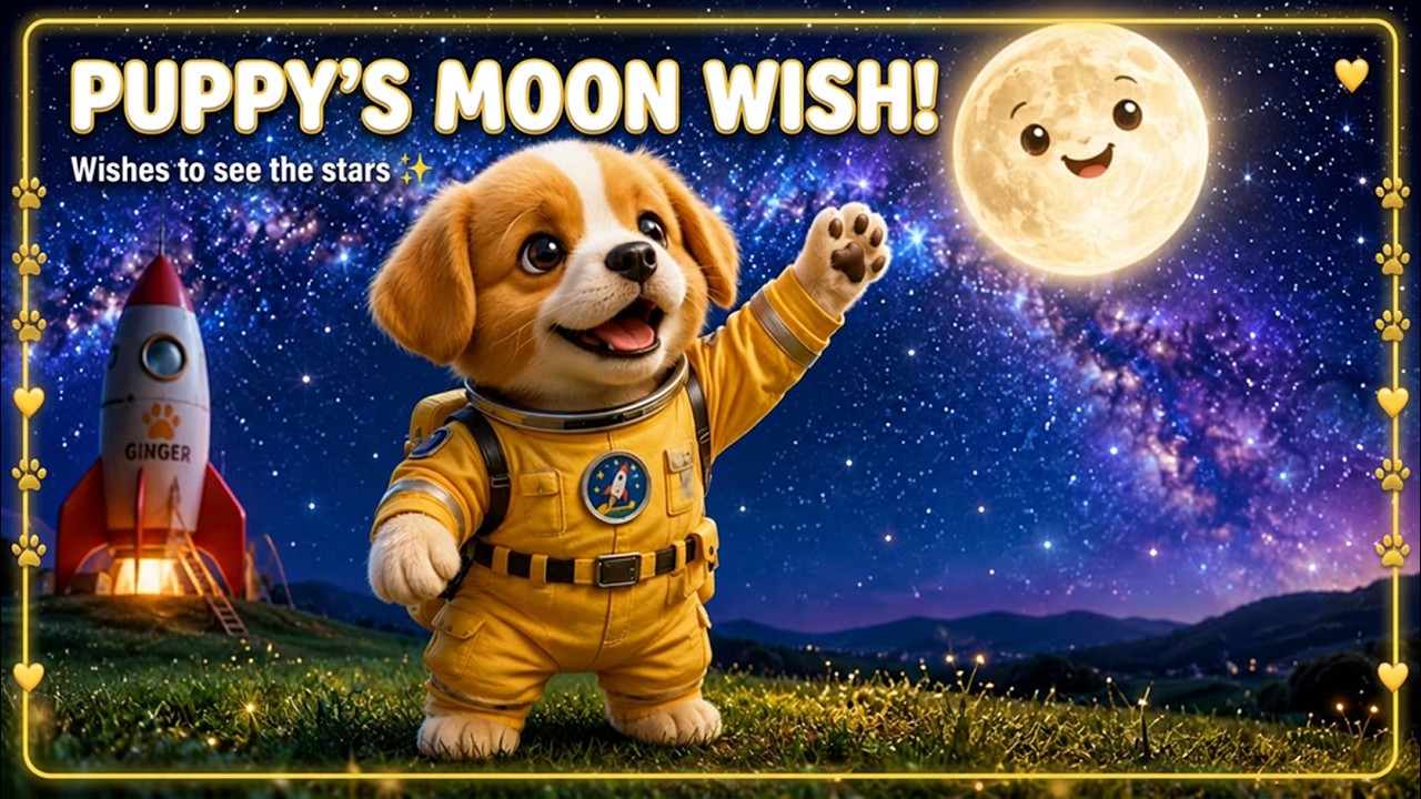 EP 13-  Baby Puppy Ginger Wishes for Stars and Moon 🌙✨ Mama and Papa Made Magic Happen ! 💝 ☺️