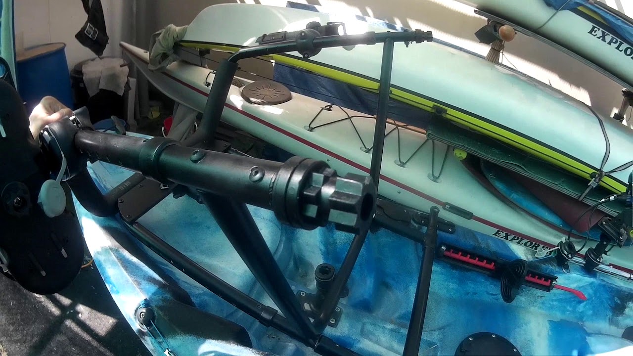 kayak fishing diy motor stand up bar - youtube