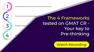 The 4 Frameworks tested on GMAT CR - Your key to Pre-thinking  GMAT Verbal