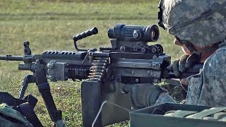 米・リトアニア軍事演習 M249軽機関銃(ミニミ) M240機関銃 [HD]