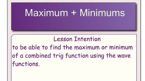 Higher Maths wave function part 4 max min values and sketching