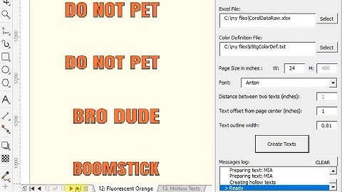 CorelDraw Macro (VBA) - tactical gear texts preparation from Excel Data