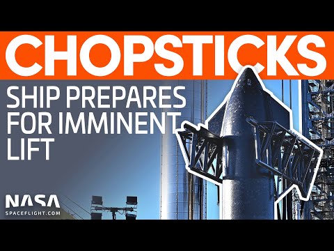 Chopsticks Prepare for Ship Lift | SpaceX Boca Chica