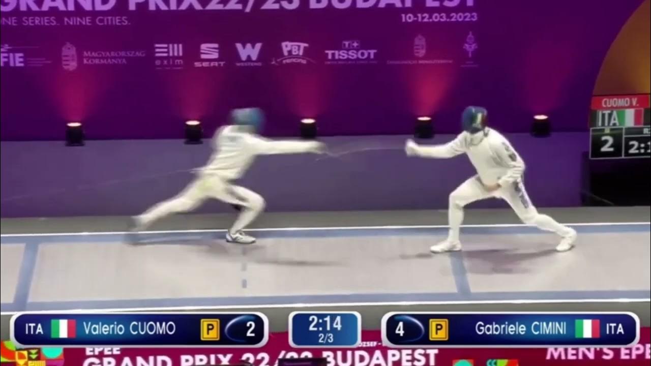Epee Fencing Scoring like a matador! Cuomo V vs Cimini G YouTube