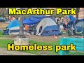 Beautiful MacArthur Park is a homeless encampment park now