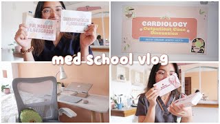med school vlog 🩺 new study desk setup, cardiology rotation, flashcards haul