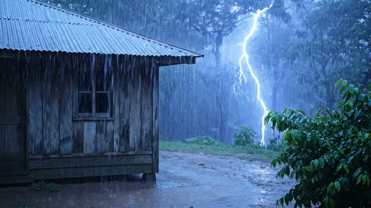 🔴 24/7 Sem Anúncios Sons de Chuva – ASMR Chuva Alta no Telhado para Acalmar uma Mente Caótica