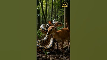 Giant Python Constricts Elusive Muntjac Deer! #wildlife #animalvideos
