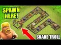 Clash Of Clans - EPIC TROLL BASE "THE SERPENT" - CoC Friendly Challenge Trolling 2016!