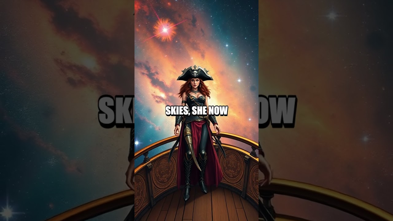 Amelia Earhart as a Futuristic Space Pirate Queen