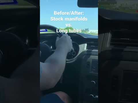 Before/after Mustang long tube header install #mustang #coyote #manual #supercharged #exhaust