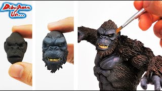 Sculpting Godzilla vs King Kong in clay Part 2 ||  Godzilla vs Kong sculpture || Draw me a...