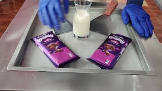 bubbly Chocolate Biscuit Ice Cream Rolls - ايس كريم رول بسكويت بشكولاته بابلي- ASMR