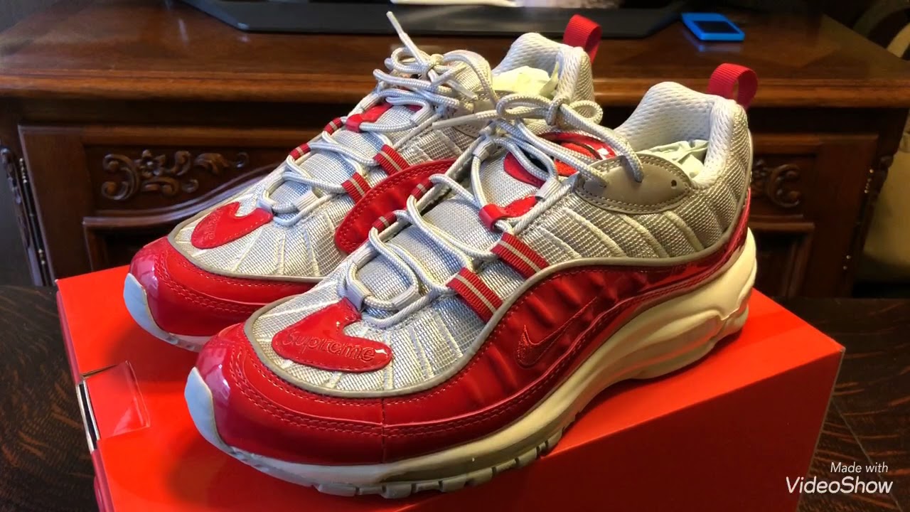supreme x nike air max 98 red