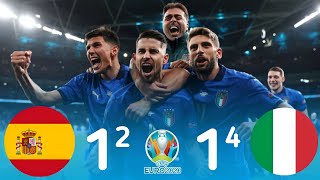 ملخص مباراة ايطاليا واسبانيا 1-1 (4-2) نصف نهائي يورو 2021 ~  [ خليل البلوشي ] 1080i 🔥