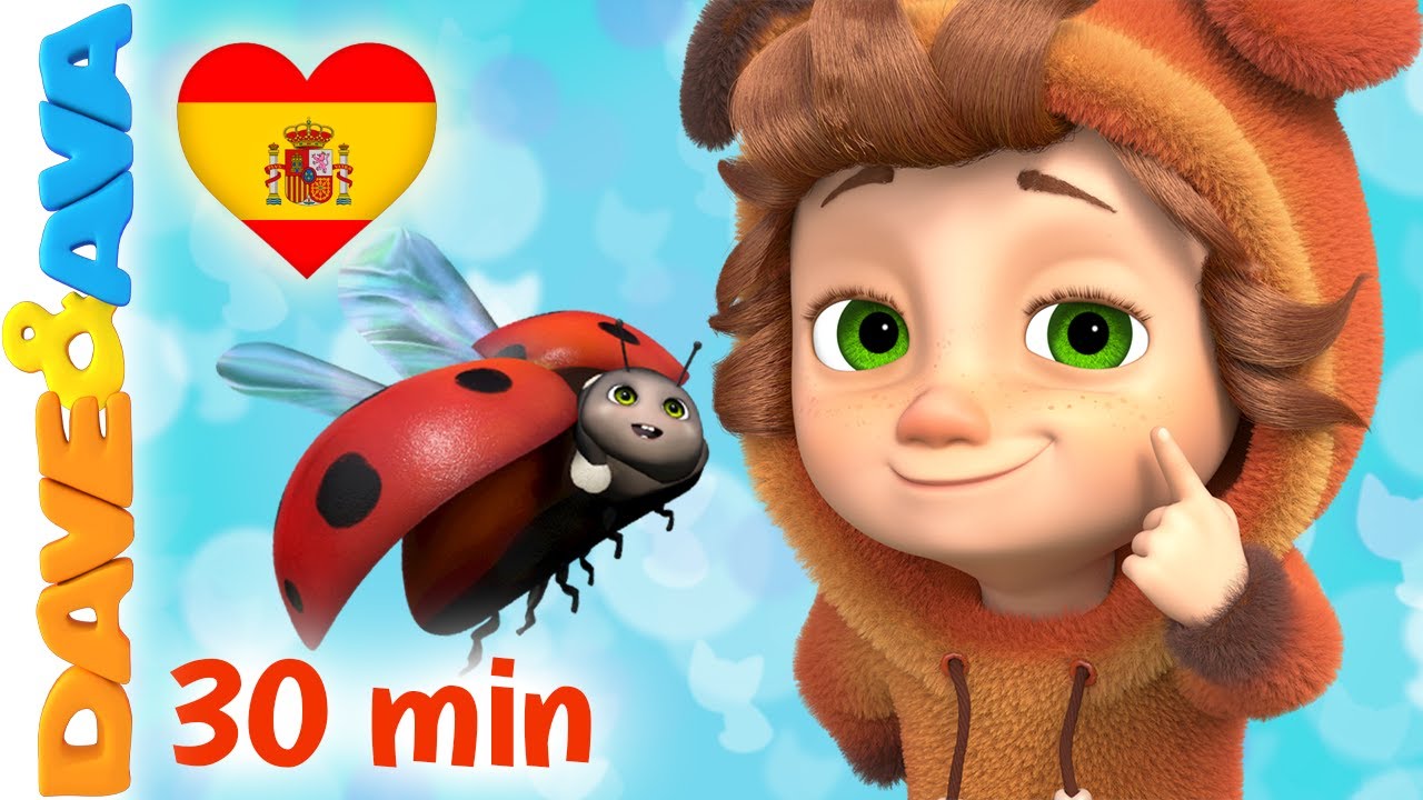 🐞Cinco Mariquitas y Más Canciones Infantiles | Videos para Niños | Dave ...