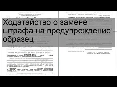 Ходатайство о замене штрафа на предупреждение — образец