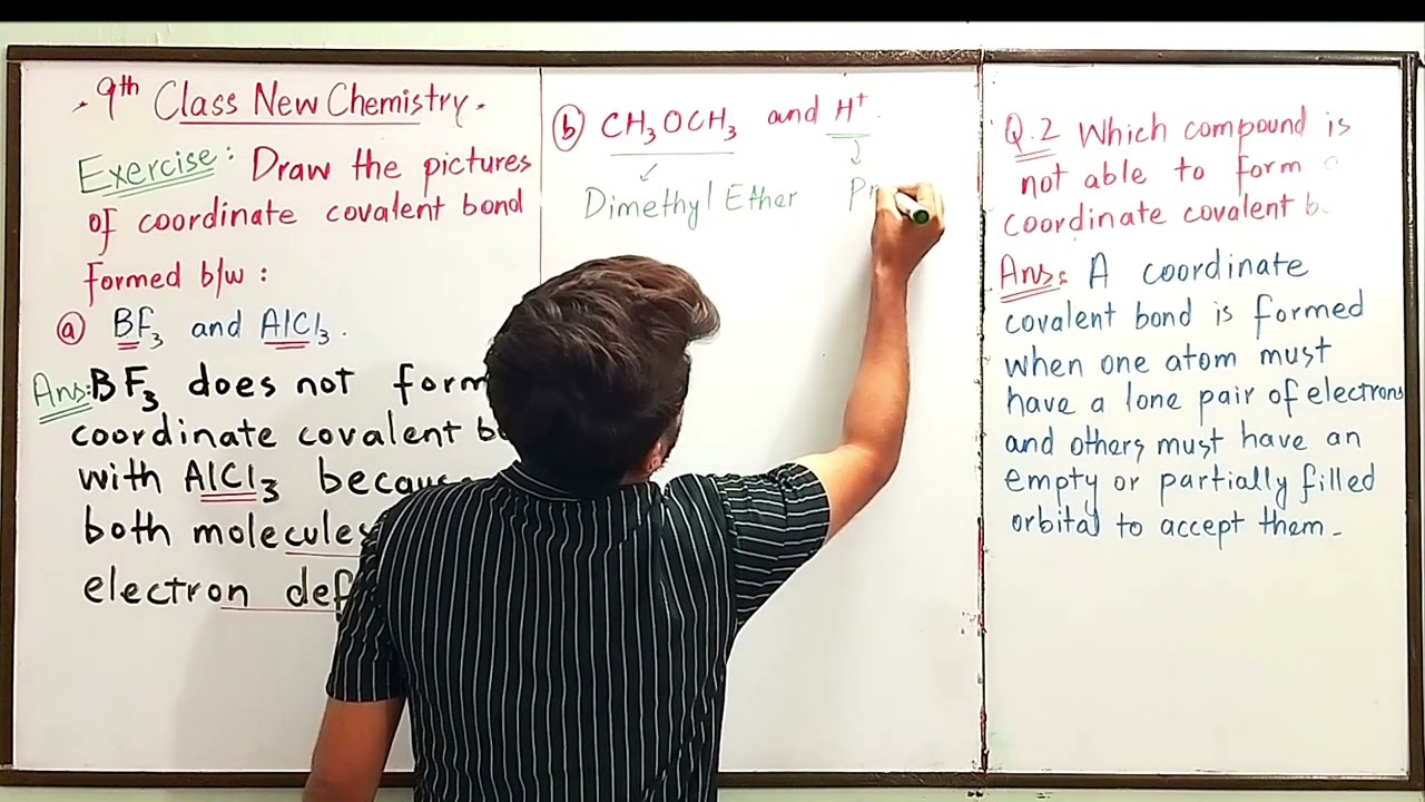 Exercise:Draw the pictures of coordinate covalent bond|Compound not form coordinate covalent bond|