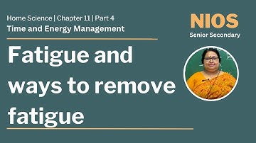 NIOS Senior Secondary - Home Science - Chapter 11 - Time and energy management