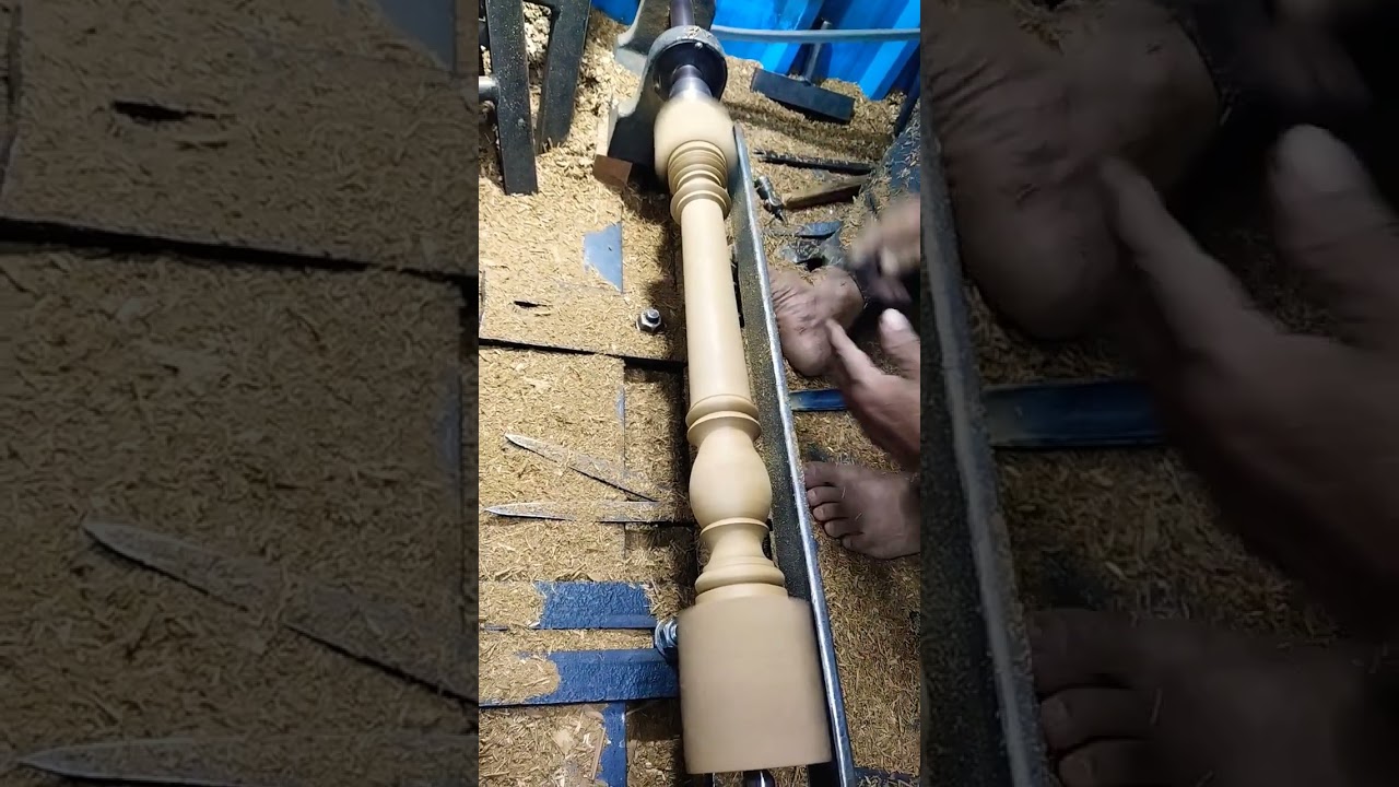 wooden mandir pillar