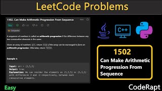 Can Make Arithmetic Progression From Sequence | Leetcode Q.1502 | LeetCode Daily Challenge