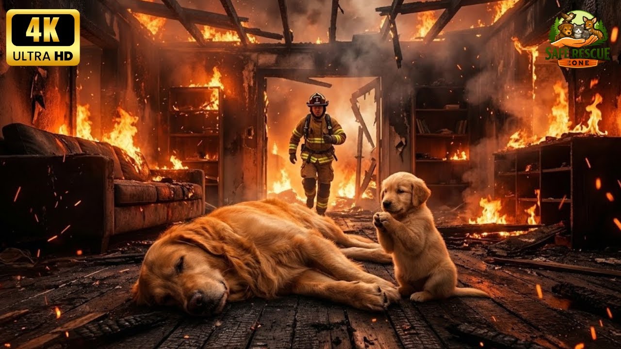 Desperate Puppy Begs Firefighters For Help (Heartbreaking Footage)