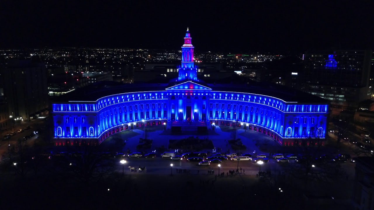 City And County Building Christmas Lights 2022 Drone Video Of The Denver City And County Building Holiday Lights 2018 -  Youtube