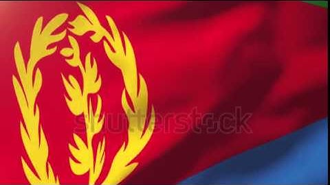Eritrea flag waving in the wind. Looping sun rises style. Animation loop Stock video by