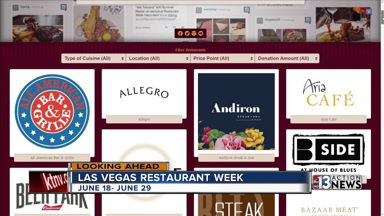 Las Vegas restaurant week to start June 18 YouTube