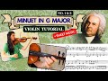 Minuet No. 1 and 2 in G Major by J.S. Bach -  Violin Tutorial + sheet music