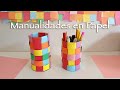 Manualidades con Papel - Portalápices canasta