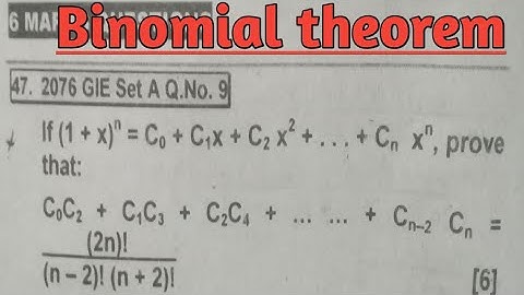 class 12 binomial theorem most important question for neb board exam