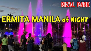 Night Walk in MANILA's Famous Attraction RIZAL PARK + Explore the Streets of Ermita Manila at Night!