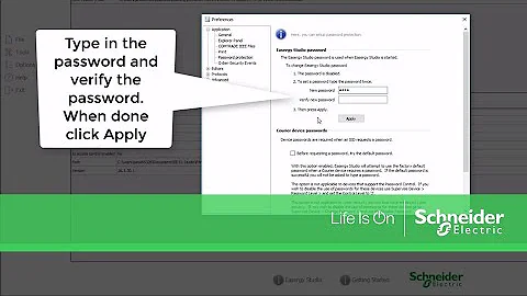 Configuring Password Protection in Easergy Studio | Schneider Electric Support