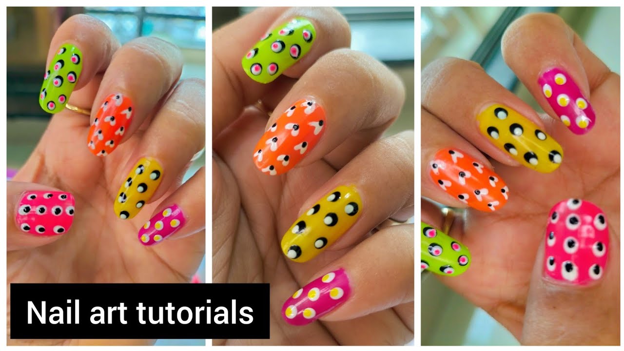 Dotted nail art designs using dotting tools! nail art compilation!Easy Designs!