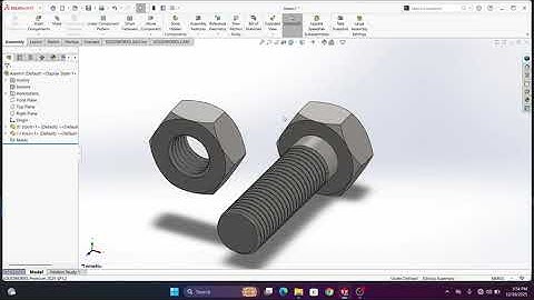 NUT AND BOLT ASSEMBLY | SIMPLY STEPS USED | SOLIDWORKS 2025