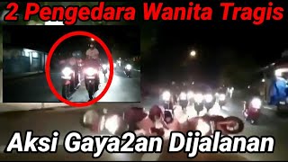 Viral||2 Pengendara Wanita Jatuh Setelah Melakukan Gaya2an